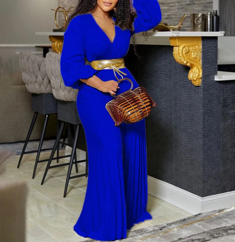 Plus Size Women Jumpsuit Ruffle One Piece Outfit Casual Female Tracksuit Loose Elegant Cloth 2023 Summer Fashion Wide Leg Pants Alpha C Apparel