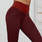 CHRLEISURE Women Grid Tights Yoga Pants Women Seamless High Waist Leggings Breathable Gym Fitness Push Up Clothing Yoga Pant Alpha C Apparel Red / S