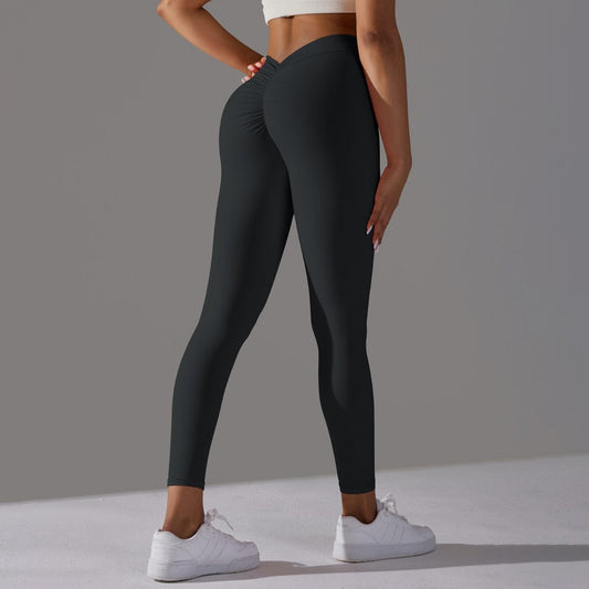 Scrunch Butt Gym Leggings Sexy V Waist Push Up Leggings Women Fiteness Leggings Naked Feeling Yoga Pants Workout Tights Leggings Alpha C Apparel S / Black