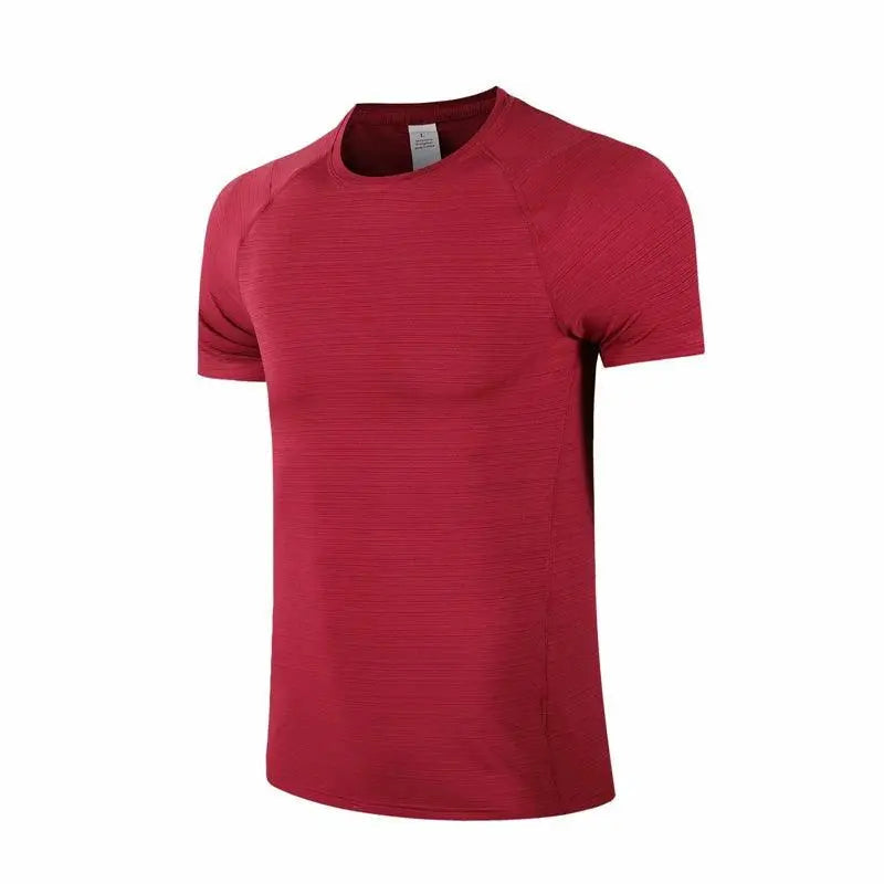 Men's Gym Active Athletic Performance Crew Gym T-shirt Quick Dry Alpha C Apparel S / Red