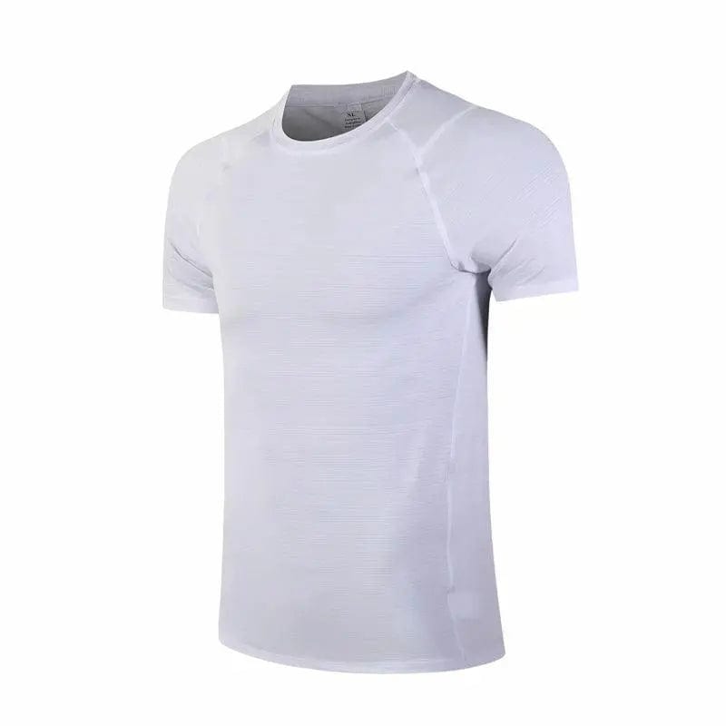 Men's Gym Active Athletic Performance Crew Gym T-shirt Quick Dry Alpha C Apparel S / White
