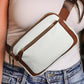 White Adjustable Strap Mini PU Leather Crossbody Bag Shoes & Bags Alpha C Apparel White / ONE SIZE / 100%PU