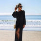 Alpha C Apparel Crochet White Knitted Beach Cover Up Dress Swim Robe Beach wear Alpha C Apparel Size fits all / Black