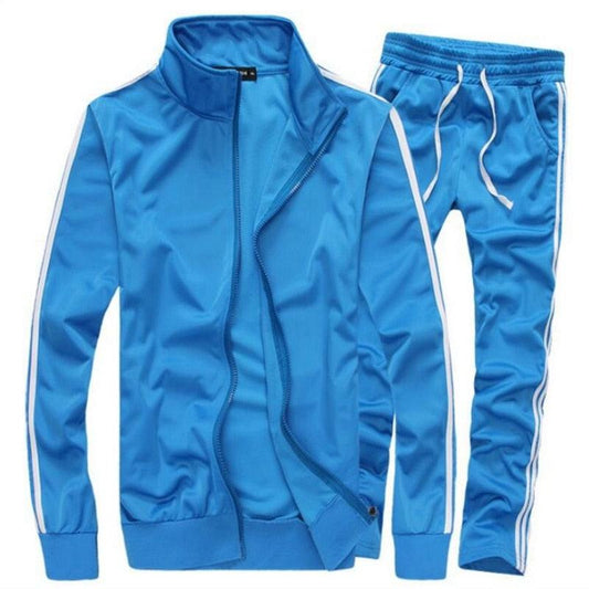 Men Sportswear 2 Piece Sets Jogging Tracksuit Alpha C Apparel Sky blue / M