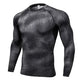 Men Long Sleeve Running Sports Compression Shirt Alpha C Apparel snake black / S