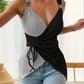 Summer Color Block Wrap Top Alpha C Apparel