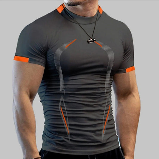 Summer Gym Shirt Sport T Shirt Men Quick Dry Running Shirt Men Workout Tees Fitness Tops Oversized Short Sleeve T-shirt Clothes Alpha C Apparel