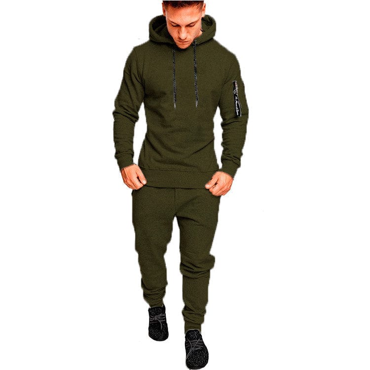 New men's outdoor sports casual camouflage pullover sublimation camouflage set tracksuit Alpha C Apparel army green / M