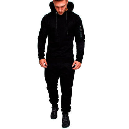 New men's outdoor sports casual camouflage pullover sublimation camouflage set tracksuit Alpha C Apparel black / M