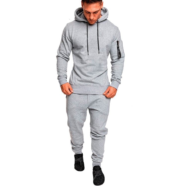 New men's outdoor sports casual camouflage pullover sublimation camouflage set tracksuit Alpha C Apparel light gray / M