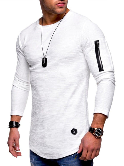 Alpha C Top Slim Lg onSleeve Model T Shirts Alpha C Apparel White / 3XL