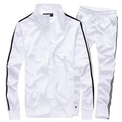 Men Sportswear 2 Piece Sets Jogging Tracksuit Alpha C Apparel White / M