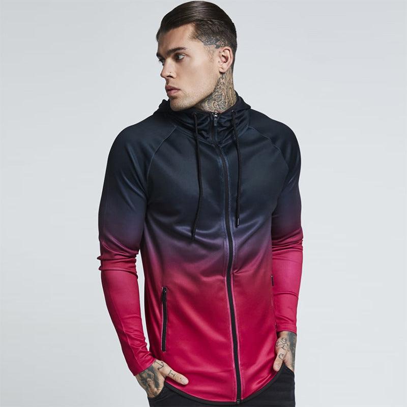 Wholesale hoodie full zip coat two color man running wear jacket sport running track suit for man Alpha C Apparel