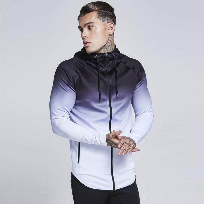 Wholesale hoodie full zip coat two color man running wear jacket sport running track suit for man Alpha C Apparel