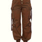 High Waist Jogger Pants - Alpha C Apparel, Solid Flap Pockets, Casual Spring/Fall women apparel Alpha C Apparel XS(2) / Coffee