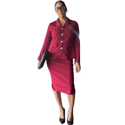 Women 2 Piece Pencil Skirt Casual Business Suit Women Clothes Alpha C Apparel
