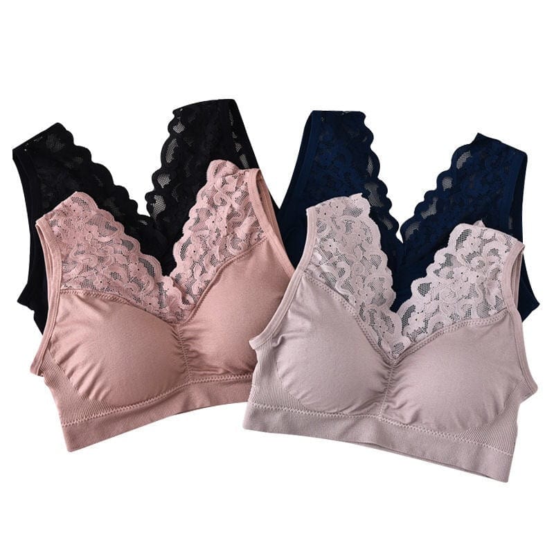 Women Plus Size Seamless Wire Free Bra Breathable Underwear Push Up Lingerie Alpha C Apparel