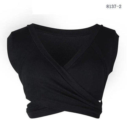 Summer casual nightclub women's sleeveless straps cropped navel short vest bottoming top suspenders crop tank tops Alpha C Apparel XL / Black