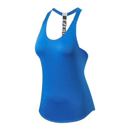 Women Letter Print Backless Fitness Tank Tops Alpha C Apparel XL / Blue
