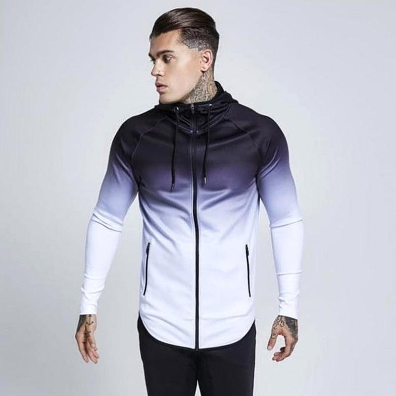 Wholesale hoodie full zip coat two color man running wear jacket sport running track suit for man Alpha C Apparel XL / color 4