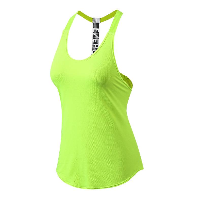 Women Letter Print Backless Fitness Tank Tops Alpha C Apparel XL / Fluorescent green