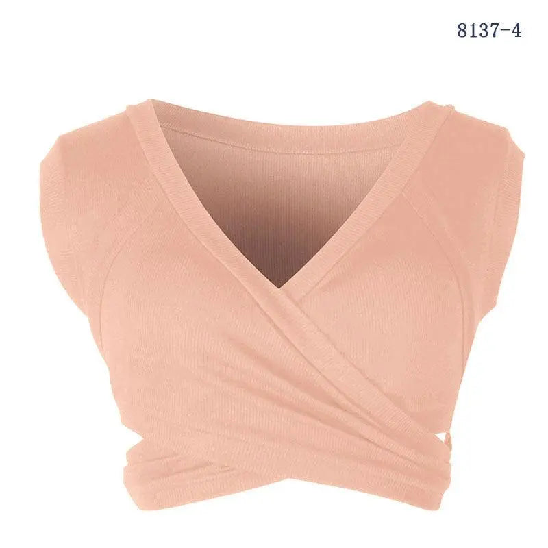 Summer casual nightclub women's sleeveless straps cropped navel short vest bottoming top suspenders crop tank tops Alpha C Apparel XL / Pink