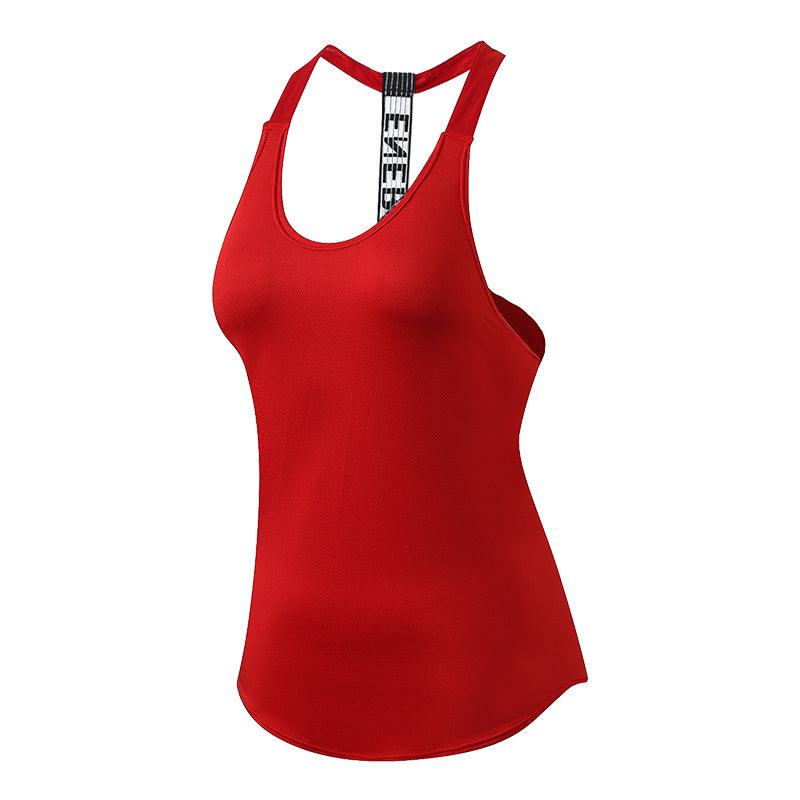 Women Letter Print Backless Fitness Tank Tops Alpha C Apparel XL / Red