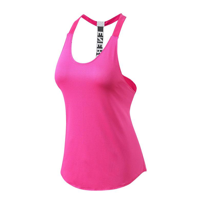 Women Letter Print Backless Fitness Tank Tops Alpha C Apparel XL / Rose Red