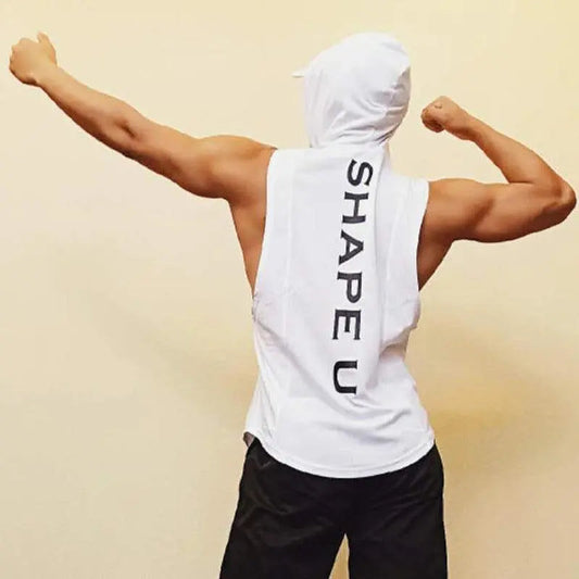 Men Sleeveless Sport Fitness Gym T-Shirt Alpha C Apparel XL / White
