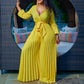 Plus Size Women Jumpsuit Ruffle One Piece Outfit Casual Female Tracksuit Loose Elegant Cloth 2023 Summer Fashion Wide Leg Pants Alpha C Apparel XL / yellow