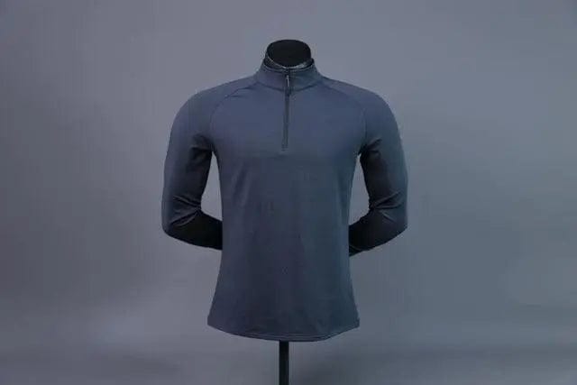 High Quality Active Wear Quarter Zip Running Men's T-shirts Alpha C Apparel XS / Gray