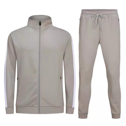 Running Sport Wear Long Sleeve Zipper Slim Fit Tracksuit for men Alpha C Apparel XXL / Light Grey