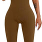 YIOIOIO Women Workout Seamless Jumpsuit Yoga Ribbed Bodycon One Piece Square Neck Leggings Romper. Back to results Amazon Small / 03brown