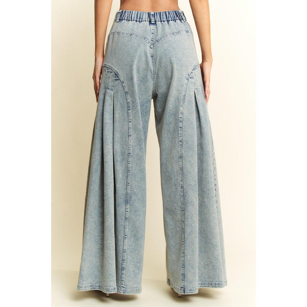 Jade By Jane High-Waist Pleated Wide Leg Jeans