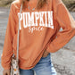 Orange Crinkle Ribbed PUMPKIN Spice Graphic Crewneck Sweatshirt