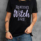 Black Witch Casual Letter Print Graphic Tee