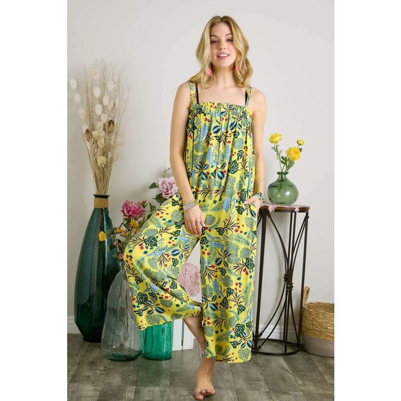 ADORA Elastic Detail Tropical Jumpsuit