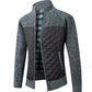 Men Knitted Sweater Jacket Slim Fit Stand Collar Thick Warm Cardigan Coats