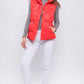 Zip Up Button Puffer Vest With Waist Toggles CCWHOLESALECLOTHING