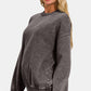 Zenana Full Size Acid Wash Fleece Long Sleeve Sweatshirt