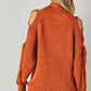 Solid Turtleneck Cutout Long Sleeve Sweater Davi & Dani