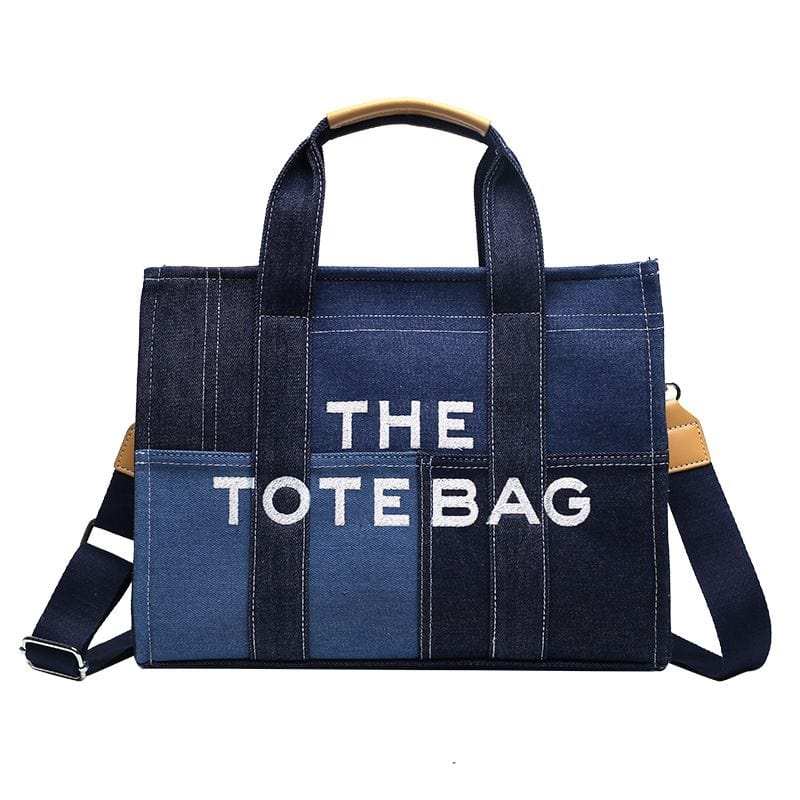 The Tote Bag Lady Famous Designer Splicing denim canvas Messenger Shopping Bags Plain Cross body Shoulder Bags Handbags Women Totes purse Crossbody Casual Square Totes Dhgate 2 / 35*27*11cm