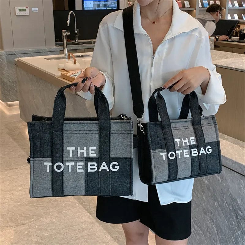 The Tote Bag Lady Famous Designer Splicing denim canvas Messenger Shopping Bags Plain Cross body Shoulder Bags Handbags Women Totes purse Crossbody Casual Square Totes Dhgate