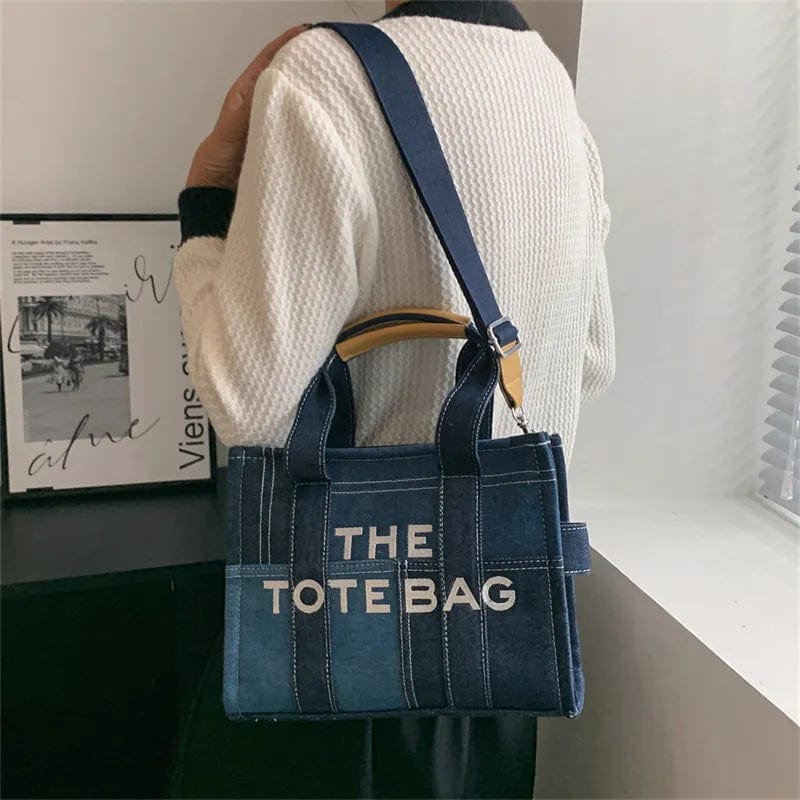 The Tote Bag Lady Famous Designer Splicing denim canvas Messenger Shopping Bags Plain Cross body Shoulder Bags Handbags Women Totes purse Crossbody Casual Square Totes Dhgate