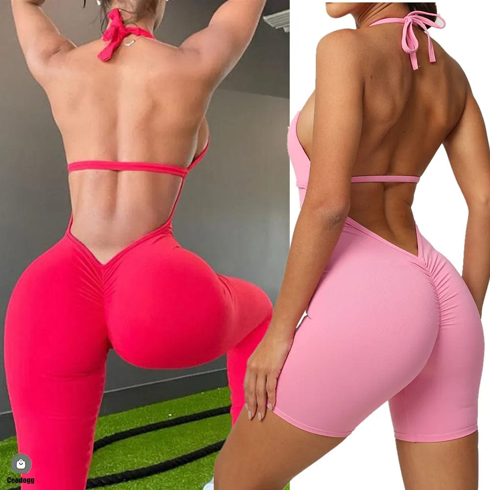 Yoga Outfits Pad Halter Sleeveless Backless Sporty Jumpsuit Woman Sportwear Yoga Set Gym Workout Yoga Outfits Dhgate