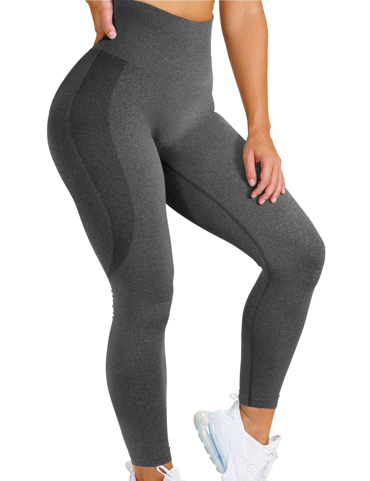 Women Hot Style Snowflake Smiley Pants Jacquard Seamless Yoga Pants Fitness Cropped Pants Yoga leggings dsers hemp gray / XS