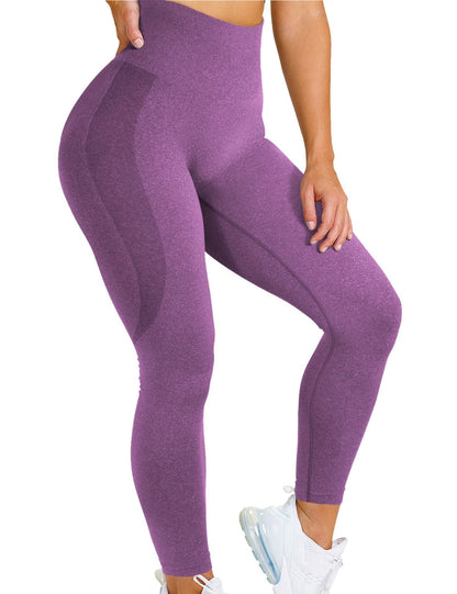 Women Hot Style Snowflake Smiley Pants Jacquard Seamless Yoga Pants Fitness Cropped Pants Yoga leggings dsers Purple / XS