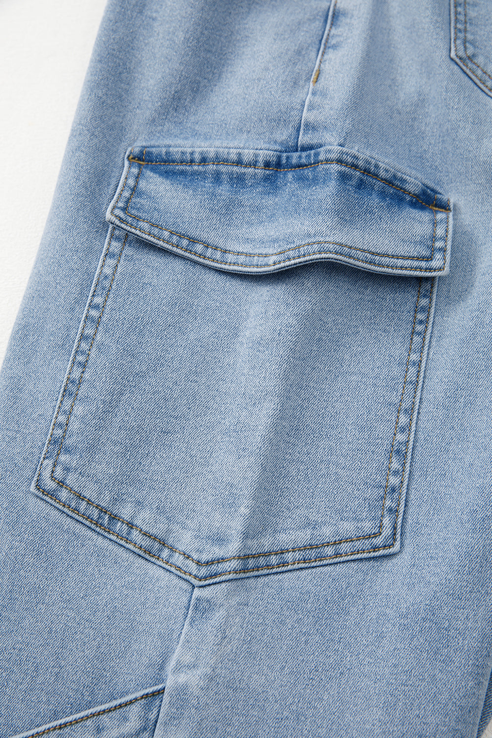 Beau Blue Bowknot Decor Boyfriend Cargo Jeans