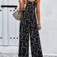 Fashion Print Square Neck Jumpsuit With Pockets Spring Summer Casual Loose Overalls Womens Clothing jumpsuit EG fashion