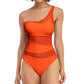 Swimsuit Women's Bikini Mesh Mesh Thin Swimwear EG fashion Orange / L